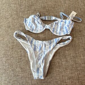 Glassons Blue and White Bikini Set